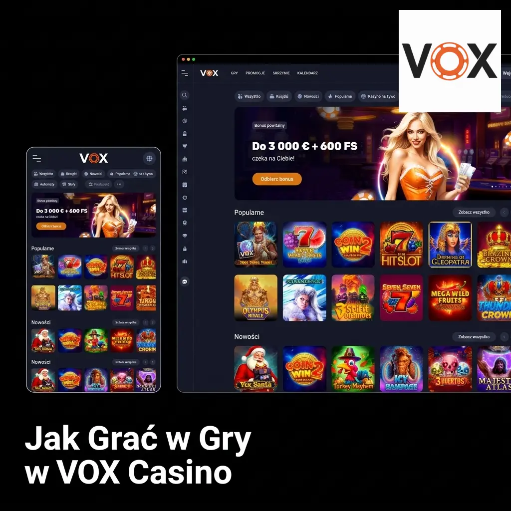Przewodnik jak grać w gry w VOX Casino: logowanie, depozyt i wybór gier na prawdziwe pieniądze