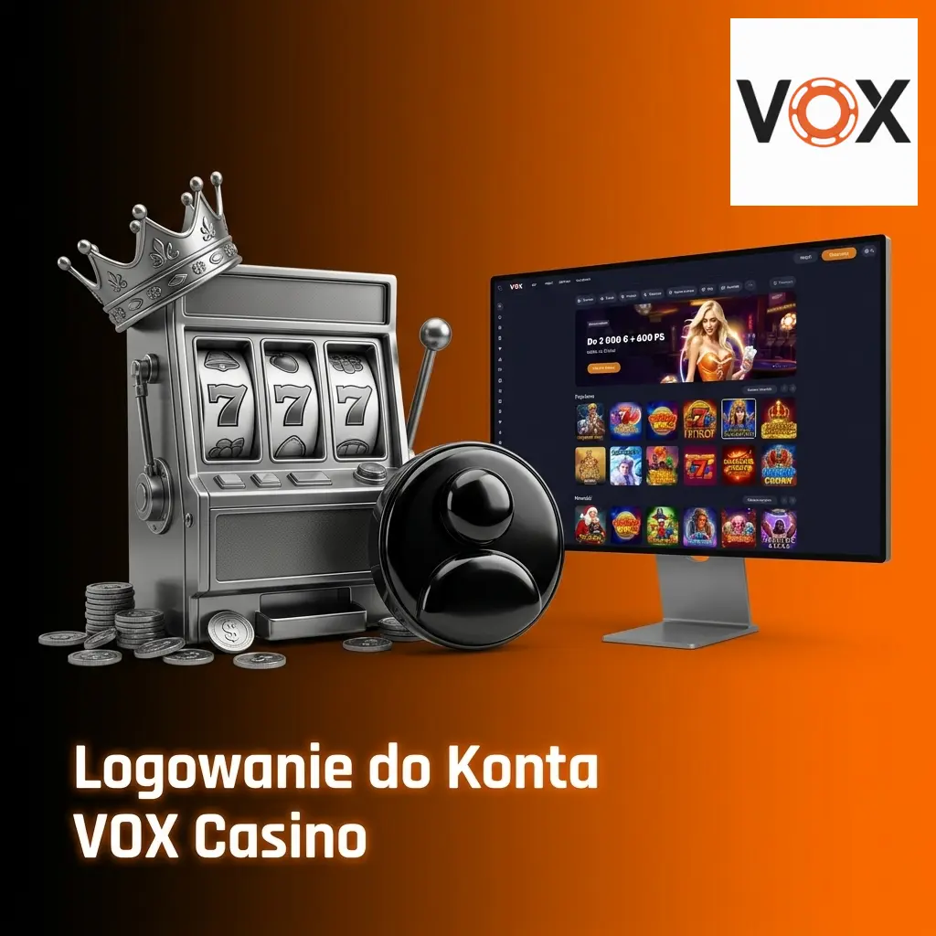Logowanie do konta VOX Casino – formularz z polem e-mail, hasłem i weryfikacją dwuetapową